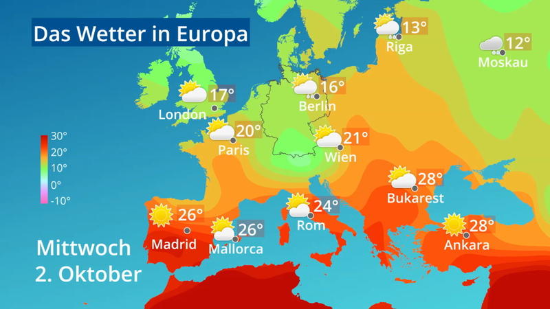 Der große Überblick für 10 Tage Wettervorhersage für Europa