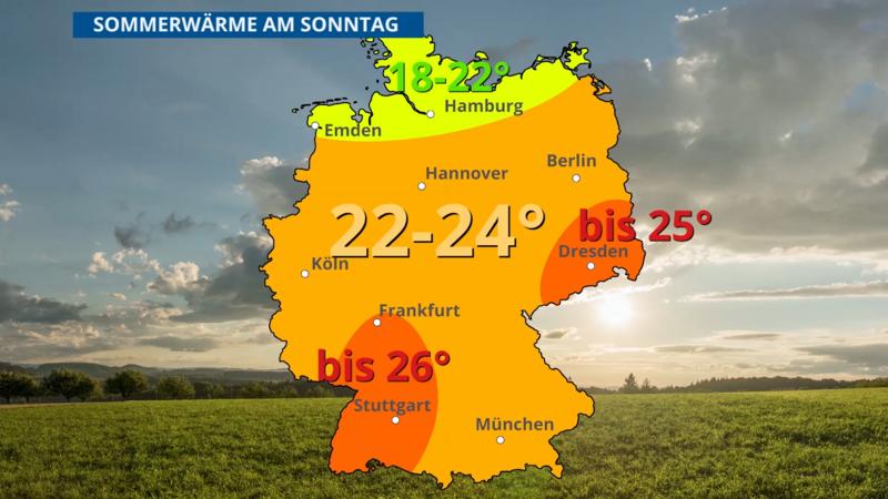 Wärme-Comeback am Wochenende Die 25-Grad-Karte am Sonntag