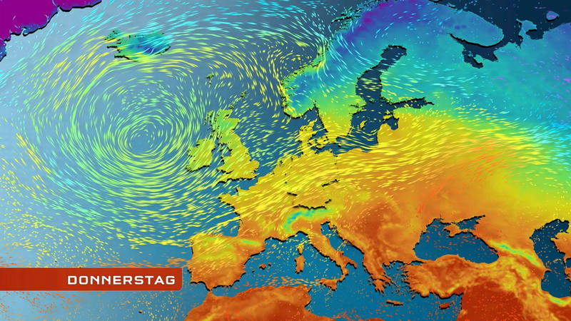 Der Strömungsfilm für 5 Tage Sturmtief bringt Regen und Wind