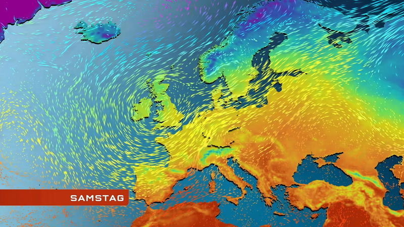 Der Strömungsfilm für 5 Tage Sturmtief bringt Regen und Wind