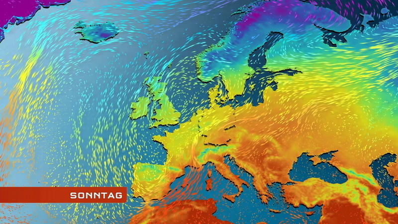Der Strömungsfilm für 5 Tage Sturmtief bringt Regen und Wind