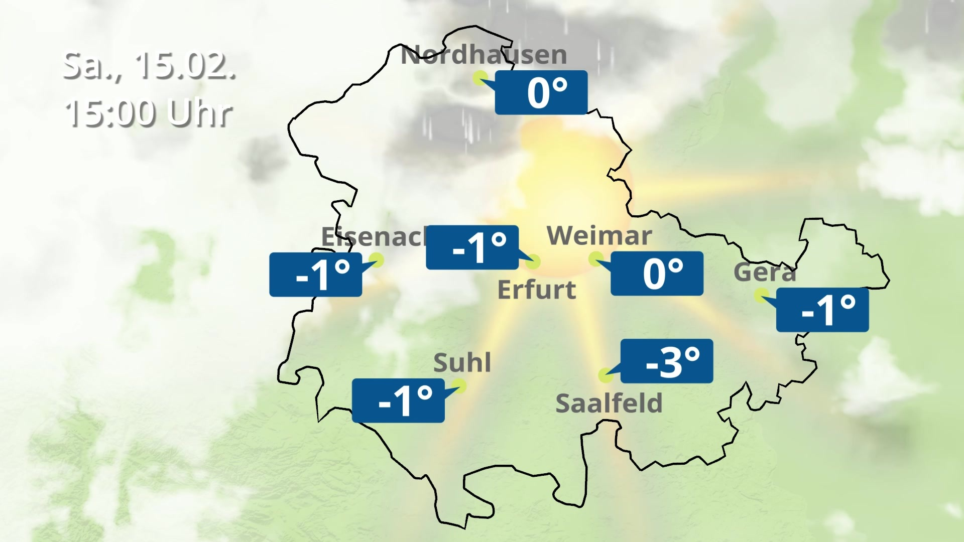 Regen und Wolkenfilm für Erfurt Gera und Eisenach Thüringen Wie