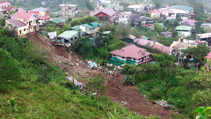 A view of a landslide that buried residents at the height of Typhoon Mangkhut that hit Baguio City in Philippines, September 16, 2018. REUTERS/Harley Palangchao
