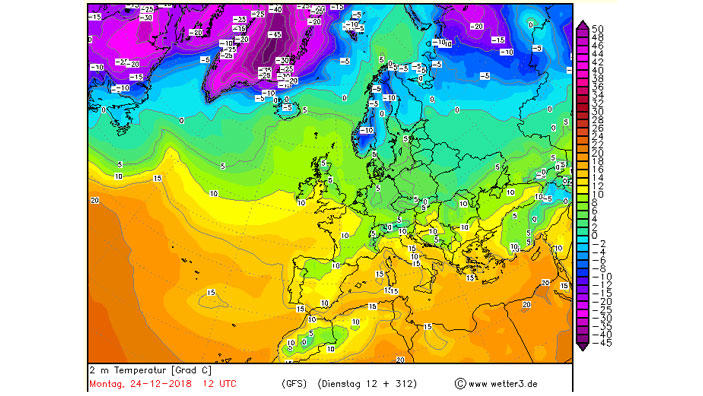 Der 30-Tage-Wettertrend Vom 11.12.2018: An Weihnachten Und Zur ...