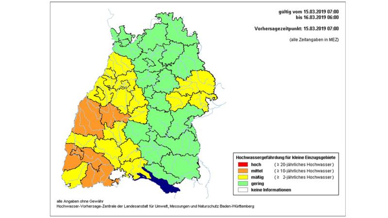 Hochwassergefährdung für kleine Einzugsgebiete (Baden-Württemberg)