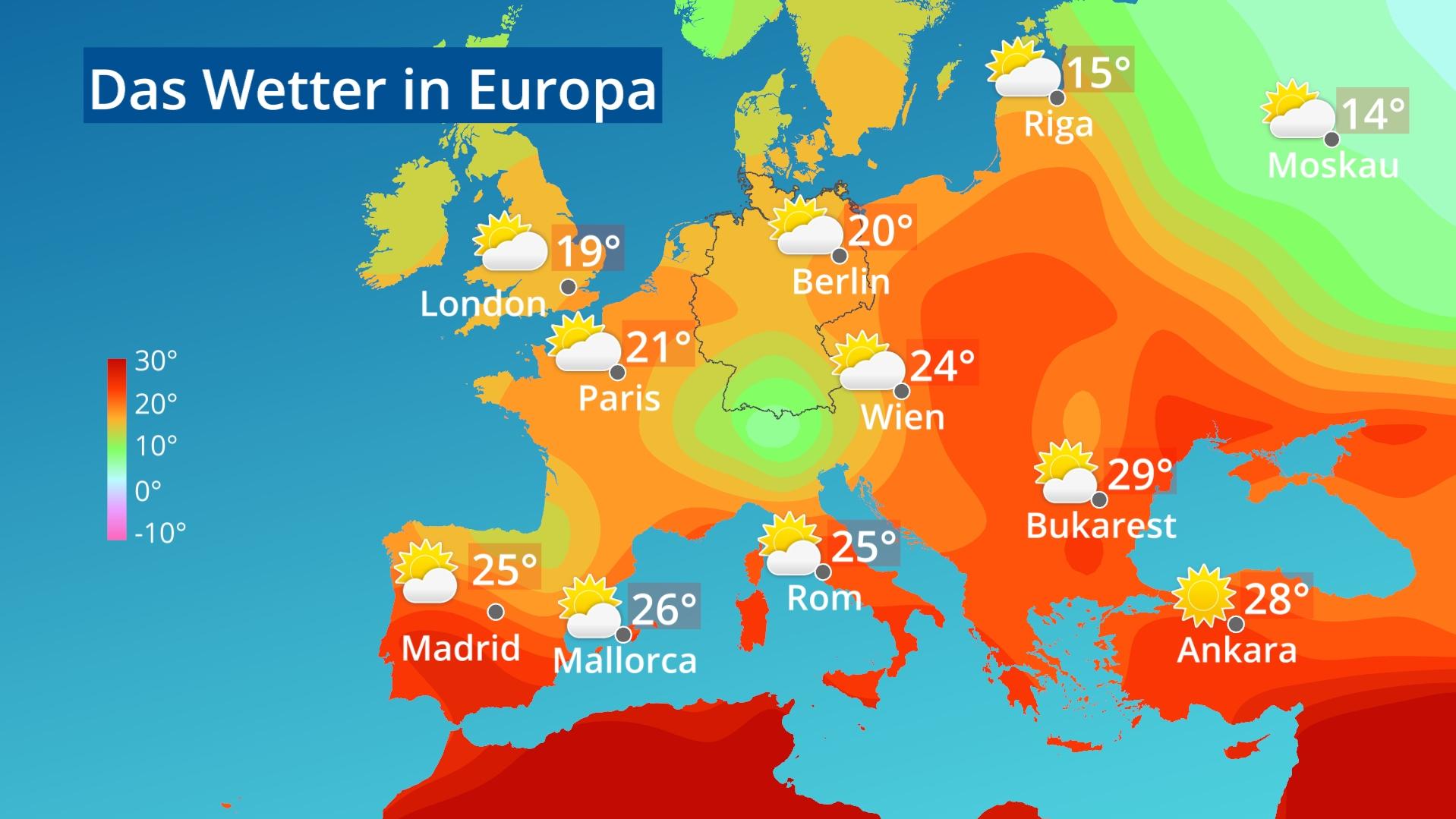 Wetter Europa - Wetter in Europa - Wettervorhersage, Urlaub und