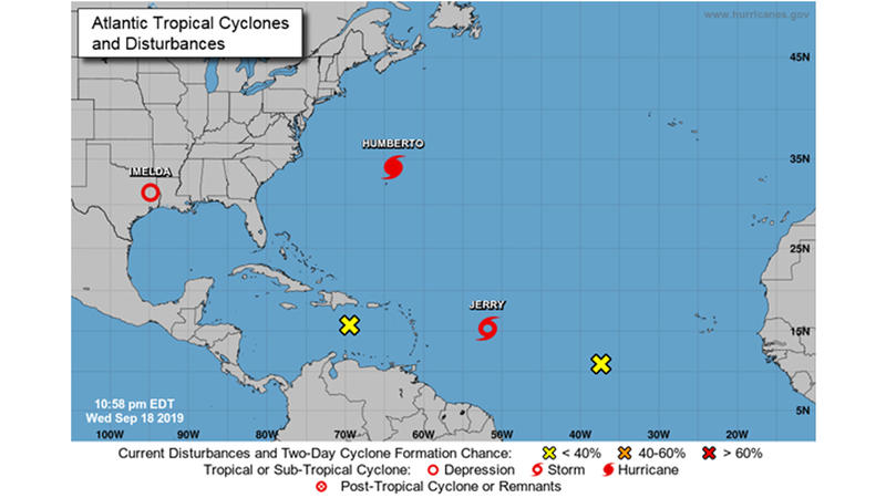 Tropensturm Imelda über Texas am 18.09.2019