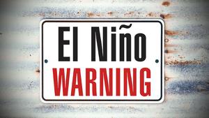 A sign that says "El NiÃ±o Warning."