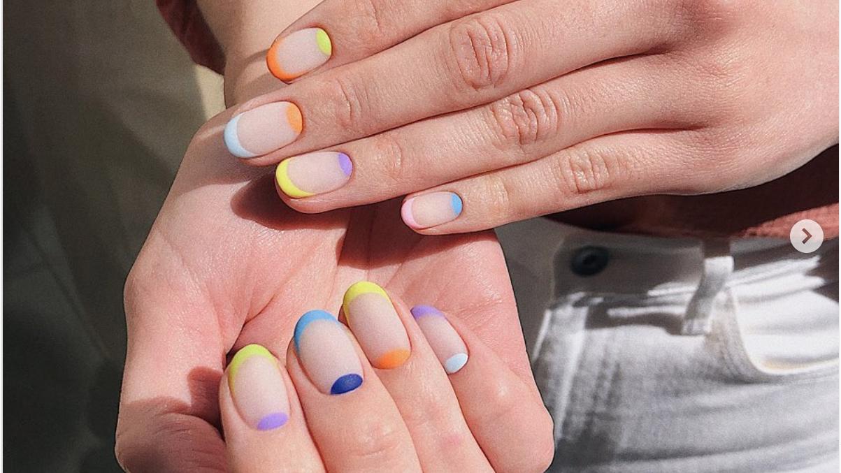 4. Pastel Rainbow French Tips - wide 2