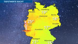 Die Nacht zu Freitag wird vor allem im Westen richtig tropisch, windig und unangenehm
