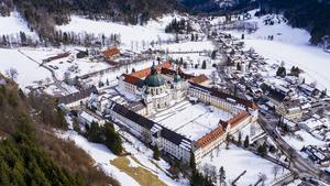 Germany, Bavaria, Garmisch Partenkichen, Oberammergau, Ettal, Benedictine Abbey, Ettal Abbey in winter PUBLICATIONxINxGERxSUIxAUTxHUNxONLY AMF06823