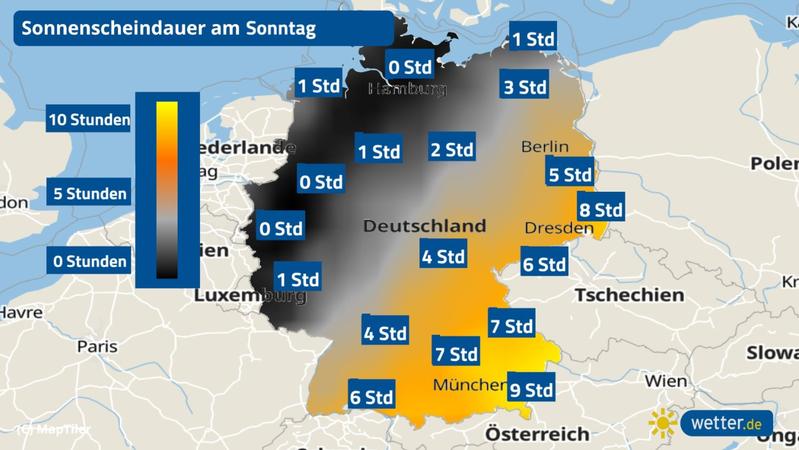 Am Sonntag gibt es in in manchen Teilen Deutschlands einige Sonnenstunden. 