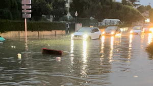 Flooding is seen in Marseille, France, October 4, 2021, in this still image obtained from a social media video. Twitter/@othmanenaimi/via REUTERS    THIS IMAGE HAS BEEN SUPPLIED BY A THIRD PARTY. MANDATORY CREDIT. NO RESALES. NO ARCHIVES.