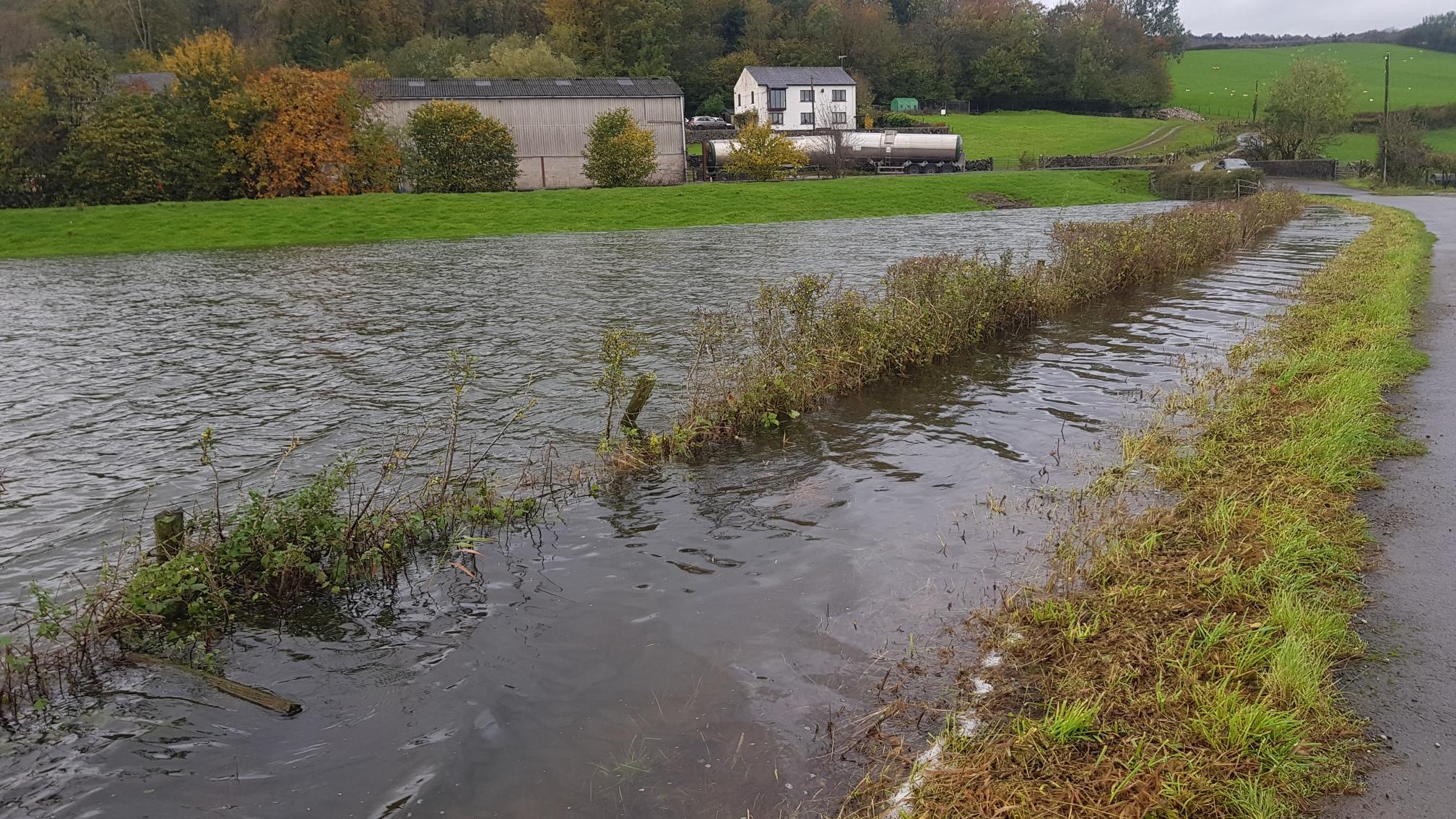 Überflutete Weide im Lake District in England