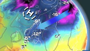 Die Graphik zeigt die eiskalte Wetterlage, die uns im Februar 2021 den Vorstoß des Sibirien-Winters bis nach Deutschland brachte. Ausgehend von einem Polarwirbel-Split war der Weg für die Polarhochs und die sibirische Luft frei.
