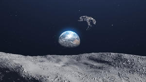 Der kleine Asteroid Kamo&#699;oalewa könnte ein Bruchstück des Mondes sein. Zumindest seine Beschaffenheit und Umlaufbahn um die Sonne lassen das vermuten. (Symbolbild)