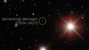 Der Komet "Bernadinelli-Bernstein" mit der Kennzeichnung C/2014 UN271 wurde im Jahr 2021 auf einer älteren Aufnahme entdeckt.