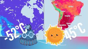 Kanada und Argentinien Temperaturen.