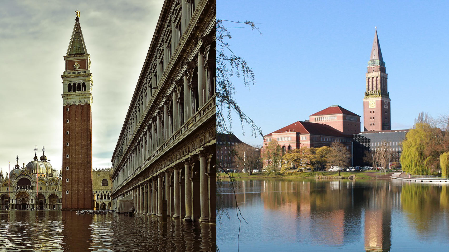 Der Markusturm von Venedig und das Kieler Rathaus