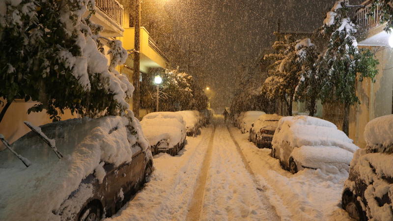 Schnee in Athen