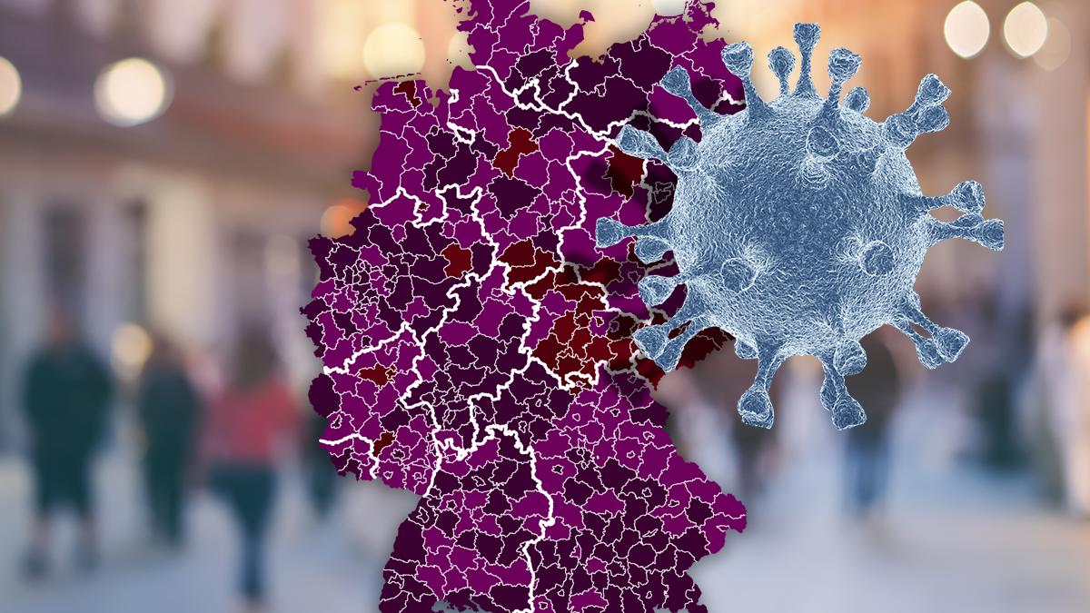 Deutschlandkarte mit Coronavirus