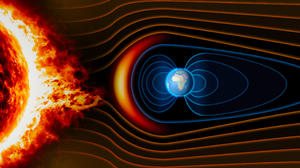 Sonnenstürme treffen auf das Magnetfeld der Erde