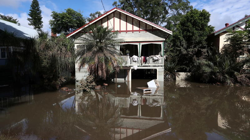 A view of flooded houses following heavy rains in Lismore, New South Wales, Australia March 2, 2022. AAP Image/Jason O'Brien via REUTERS  ATTENTION EDITORS - THIS IMAGE WAS PROVIDED BY A THIRD PARTY. NO RESALES. NO ARCHIVE. AUSTRALIA OUT. NEW ZEALAND