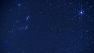 Sternbilder Orion und Sirius am Nachthimmel.