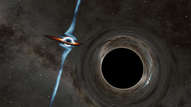 Schwarzes Loch PKS 2131-021  mit seinen beiden supermassereichen Kernen