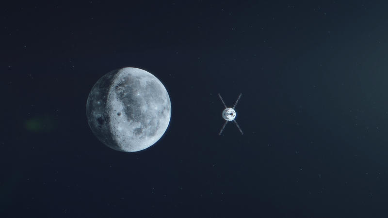 Orion-Raumfähre auf dem Weg zum Mond