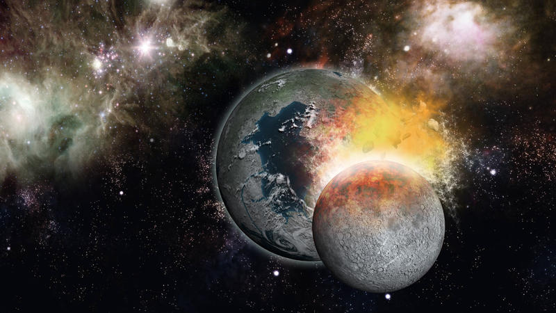 Erde kollidiert mit einem weiteren Planeten in der frühen Phase des Sonnensystems