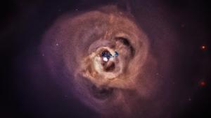 Das Bild zeigt den Perseus-Galaxiehaufen, den das Chandra-Röntgenobservatorium beobachtet