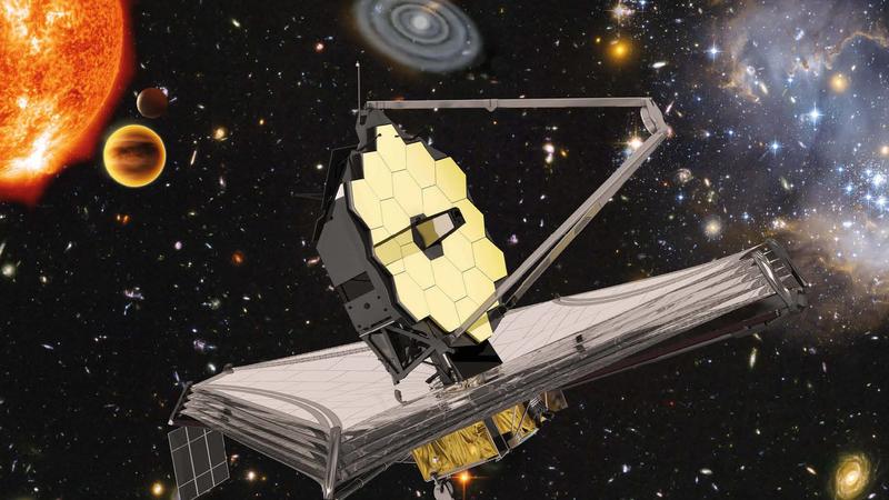 June 28, 2018 - Virginia, U.S. - Artist s impression of James Webb Space Telescope. After completion of an independent review, a new launch date for the telescope has been announced: March 30, 2021. The James Webb Space Telescope is the most ambitiou
