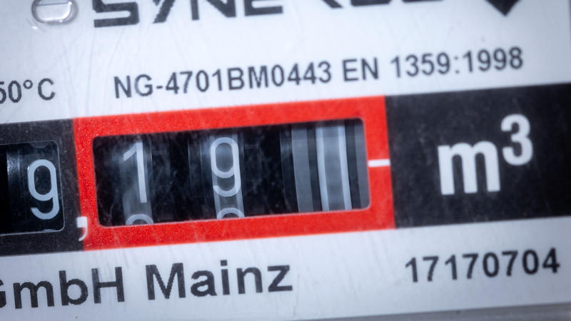 Das Zählwerk in einem Gastzähler dreht sich