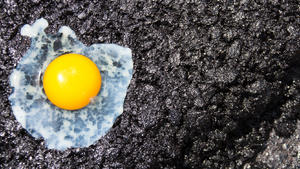 Hot And Freshly Paved Asphalt. So Hot That You can Fry An Egg.