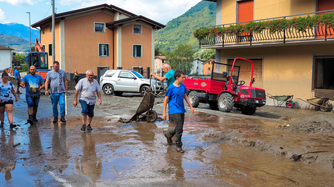  July 28, 2022, Niardo: The damages due to bad weather with the flooding of the Re torrent, in Niardo Brescia, Italy, 28 July 2022. ANSA / FILIPPO VENEZIA Niardo - ZUMAa110 20220728_zaf_a110_007 Copyright: xFilippoxVeneziax