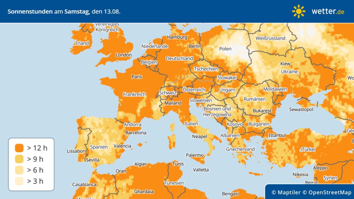 Wetterprognose für die Mittelmeerregion