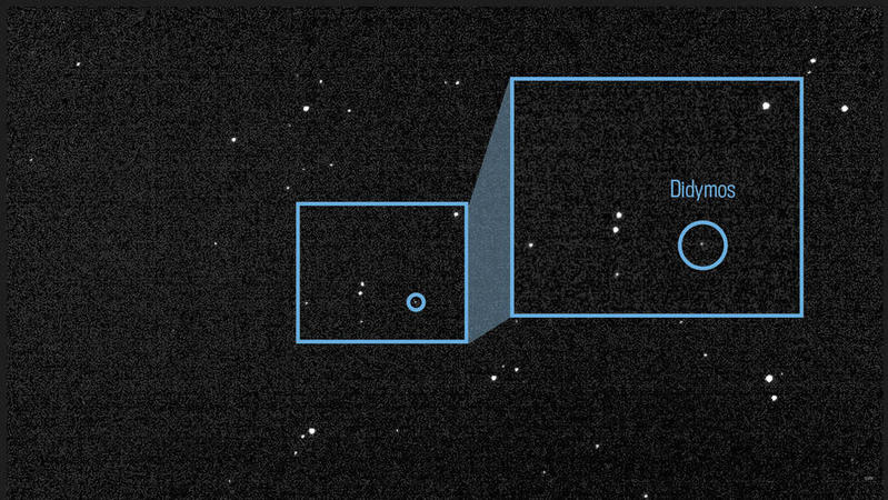 Asteroid Didymos und sein Mond Dimorphos von Draco aufgezeichnet