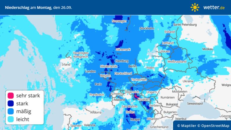 Regen am Montag