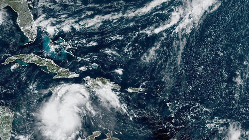  September 24, 2022, Atlantic Ocean: Officials in the Caribbean and Florida are warning residents to prepare for the arrival of Tropical Storm Ian, an intensifying storm that s expected to grow into a hurricane over the weekend. The weather system currently churning southeast of Jamaica was declared a tropical storm Friday night and is projected to hit populated areas with heavy rains and high winds starting Sunday Atlantic Ocean - ZUMAz03_ 20220924_ssa_z03_690 Copyright: xNOAAx