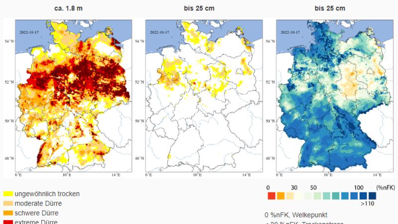 Dürremonitor für den 19.10.2022