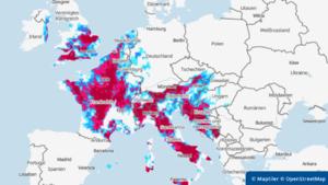 Die Gewittergefahr liegt im Süden Europas am Freitag besonders hervor,