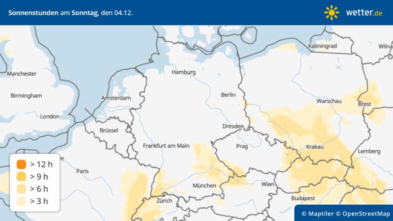 Wetterprognose für Deutschland: wenig Sonnenschein