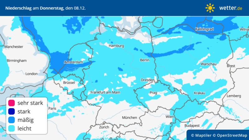 Wetterprognose für Deutschland: Am Donnerstag fällt teils Schnee.