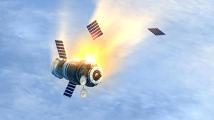 Satellit wird von Weltraumschrott im All getroffen