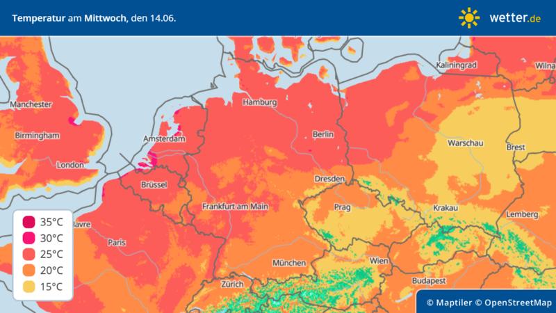 Die Temperaturen in Deutschland steigen nicht mehr über 30 Grad.