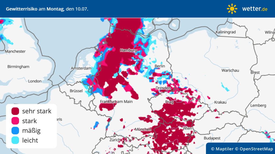 Neue Gewitter Mit Unwettergefahr Durch Starkregen, Hagel Und Orkanböen ...