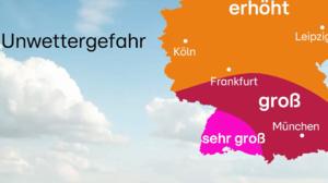 Unwettergefahr in Deutschland am Dienstag, 11. Juli,