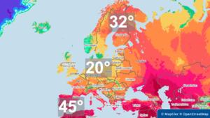 Krasse Kontraste bei den Temperaturen in Europa