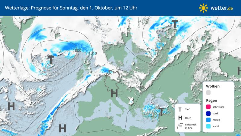 Wetterlage am Samstag, 30. September, in Deutschland